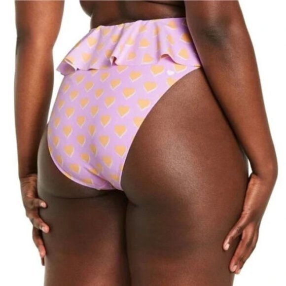 Stoney Clover Ln x Target NWT WM Purple Hearts Hi-Leg Flutter Swim Bottom Size S - Picture 11 of 12